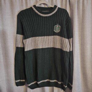 Harry Potter Slytherin Quidditch Sweater Green Striped Adult Size M